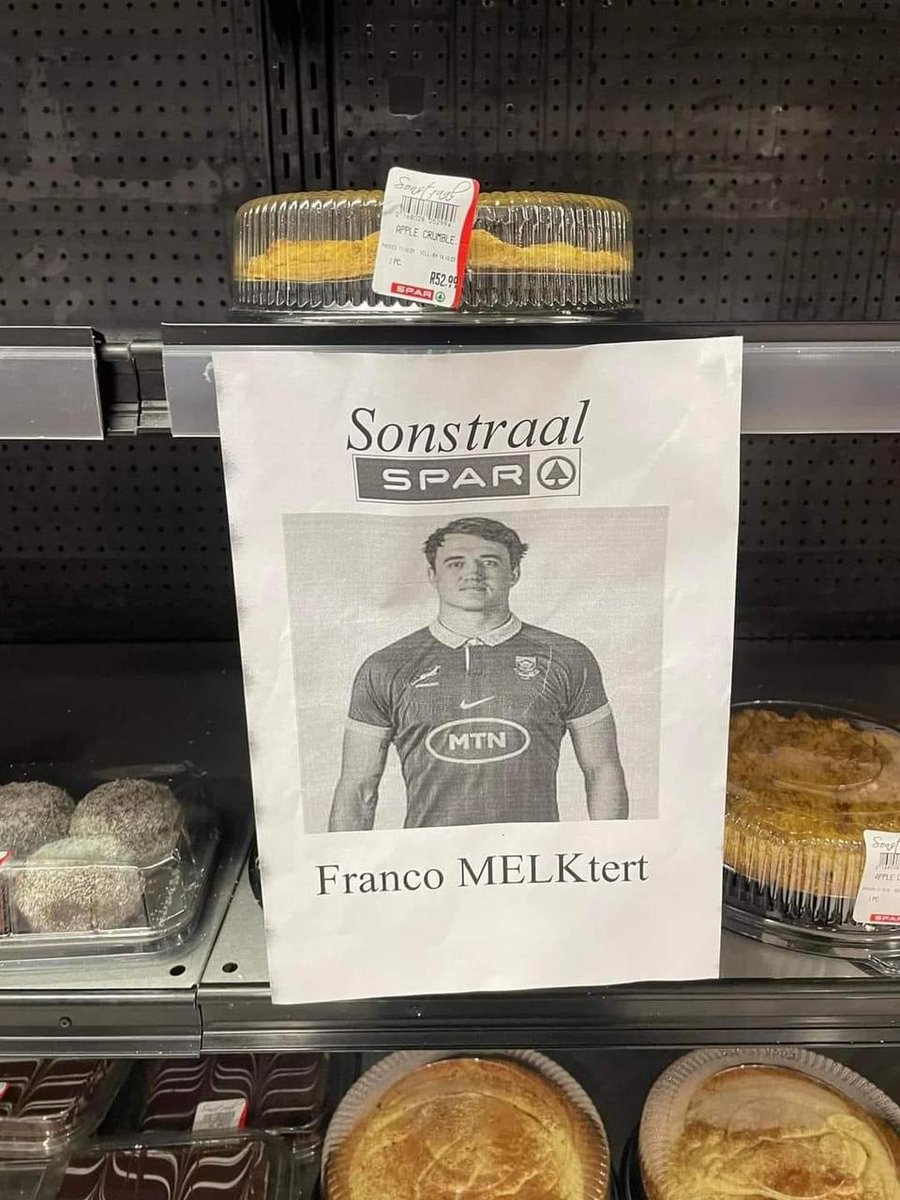 Wêreldbekerrugbykoors loop hoog! Sonstraal Spar in Durbanville het nie op hulle laat wag nie en gesorg vir ‘n bietjie Springbokhumor in hul varsprodukteafdeling.