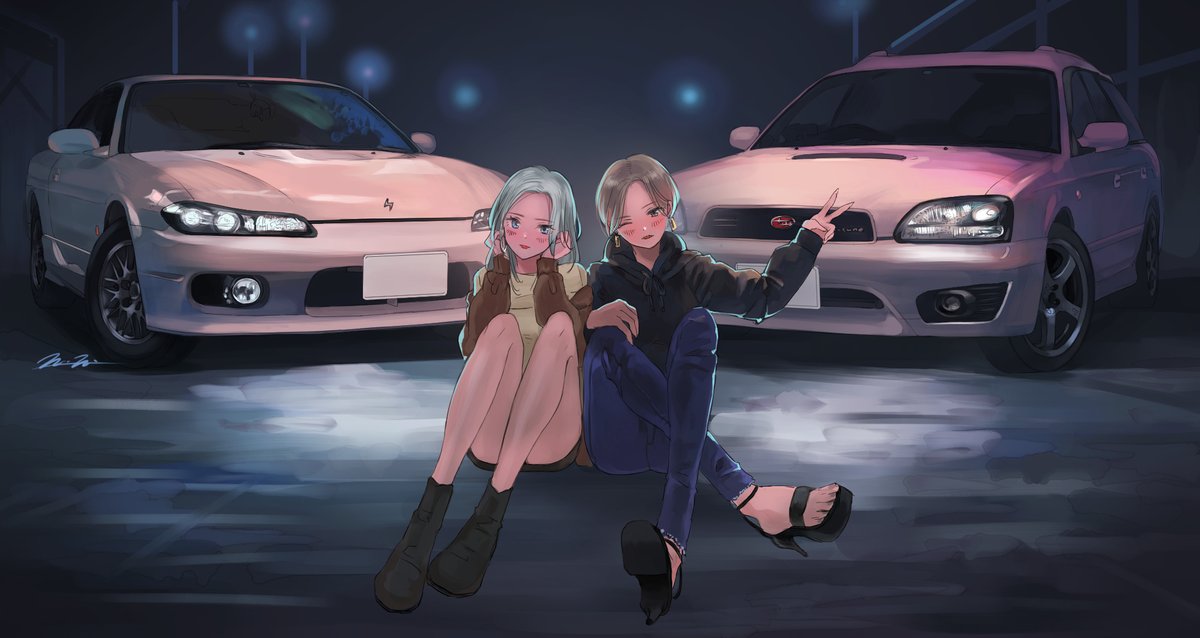 momo_hiki0313's tweet image. 愛車擬人化イラスト再掲載です🙏