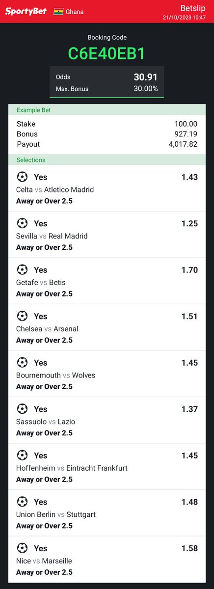 HeistBet's tweet photo. 30 and 20 odds on sportybet https://t.co/iIR0E5Lnsv