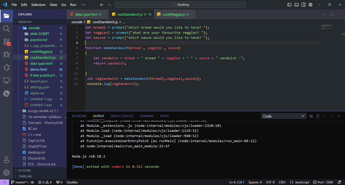 a9raggg_'s tweet photo. Day 3
Learning #javascript
1. Function
2. Strings
3. Basics reference of DataType
#CodingJourney #coderhub https://t.co/824Klv7ZIh