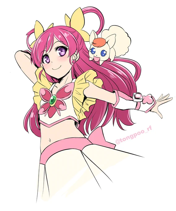 久々に描いてみたキュアドリーム GOGOのコスは襟立っててカッコいいんだけど、やっぱりこっちかなぁとか 素直に可愛いですし