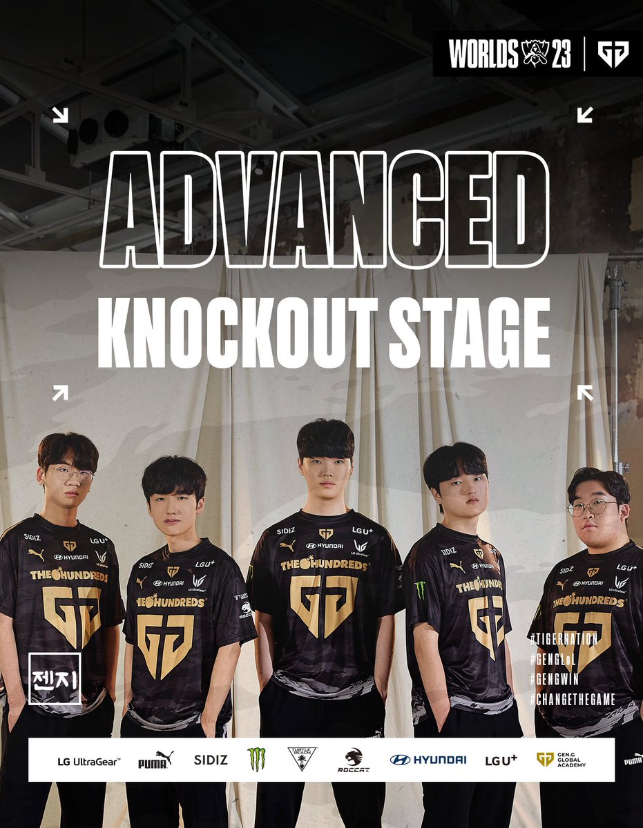 GenG_KR's tweet photo. 📍 #Worlds2023 Swiss Stage [Bo3] vs G2

Swiss Stage 졸업 🎓
Knockout Stage에서 인사드리겠습니다!

#TigerNation #GenGWIN https://t.co/ATggPNspMO