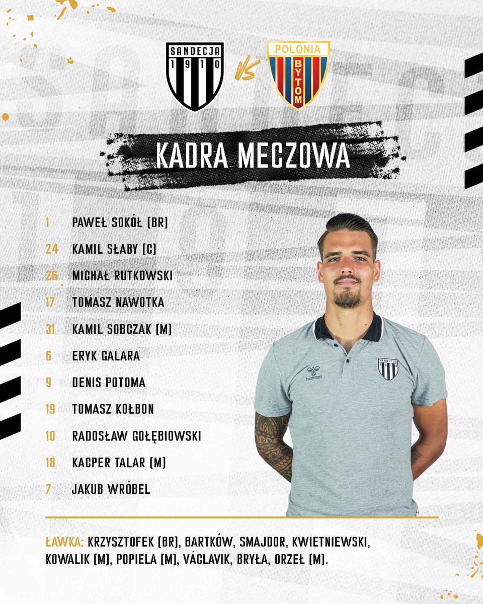 SandecjaNS's tweet photo. #SANPOL | Kadra meczowa ⚪⚫ https://t.co/NwE2IUyH8d