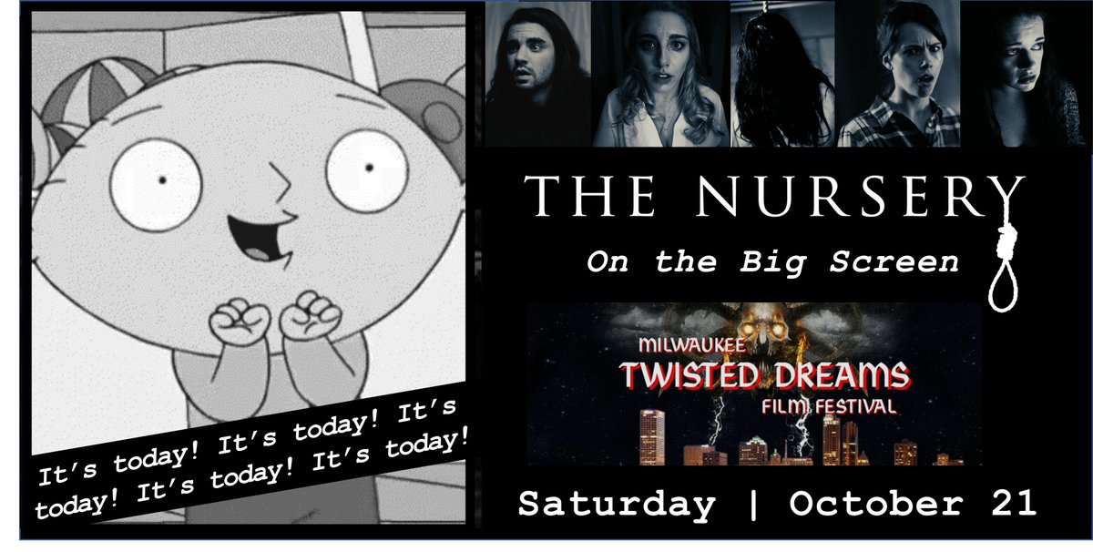 TODAY @ NOON IN MILWAUKEE!
Our 2018 Wisconsin-made horror flick THE NURSERY is back on the big screen TODAY at <a href="/TwistedDreamsFF/">Twisted Dreams Film Festival</a> ! The 5th Anniversary screening at the historic Times Cinema in Milwaukee starts at noon! Tix at omniwebticketing6.com/theatre2/... . See you there?