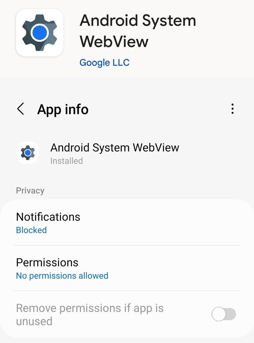 XQ55's tweet image. تطبيق
Android System WebView
مثبت مسبقا على أغلب أجهزة أندرويد
يسمح للتطبيقات بعرض محتوى الويب
يعتمد على محرك كروم ويمكنه عرض محتوى الويب بتنسيقات مختلفة
HTML. CSS. JavaScript

تستخدمه تطبيقات الأخبار والبريد الإلكتروني والتطبيقات المصرفية وغيرها

|| وليس له علاقة بإختراقك أو…