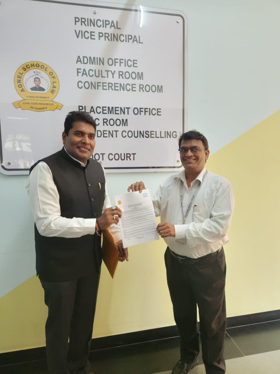 #ICIB signs MoU with Agnel School of Law, Navi Mumbai on supporting students in #training and #internships for International #law, #arbitration and #trade disputes resolution. @LawAgnel