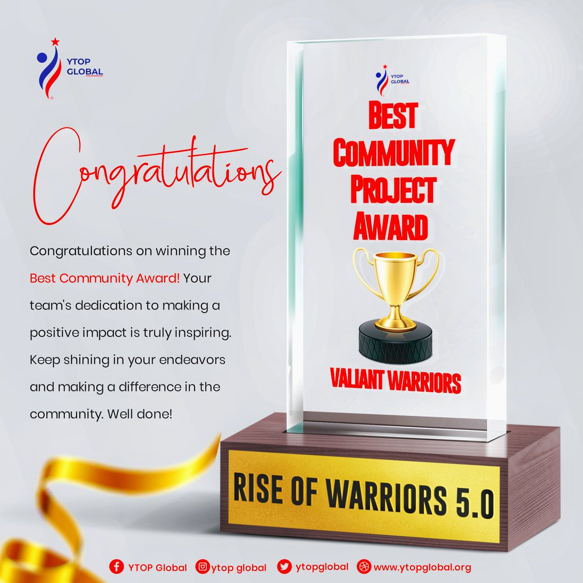 ekundayo_dami1's tweet photo. We've wrapped up ROW 5.0 - an amazing virtual bootcamp. 🥳 A big shoutout to our warriors for making this journey unforgettable! 🙌
Started with 30, graduated 20 leaders. It's not the end; we're just getting started! Stay tuned for more updates. 💪 #ROW5 #Leadership @YTOPGLOBAL https://t.co/tY3q38udj7