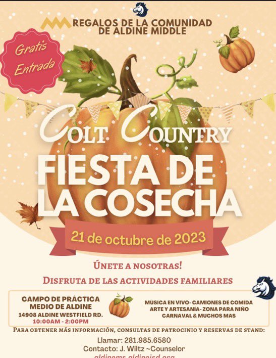 jesswiltz's tweet photo. Today’s the day! Come and join us at @AldineMS_AISD Harvest Festival from 10:00-2:00! @Counseling_AISD @CounselAMS @StellMcclelland @SPeralta_AMS @icoach_Walker @ALewis_AMS https://t.co/gSTjTV1ygi