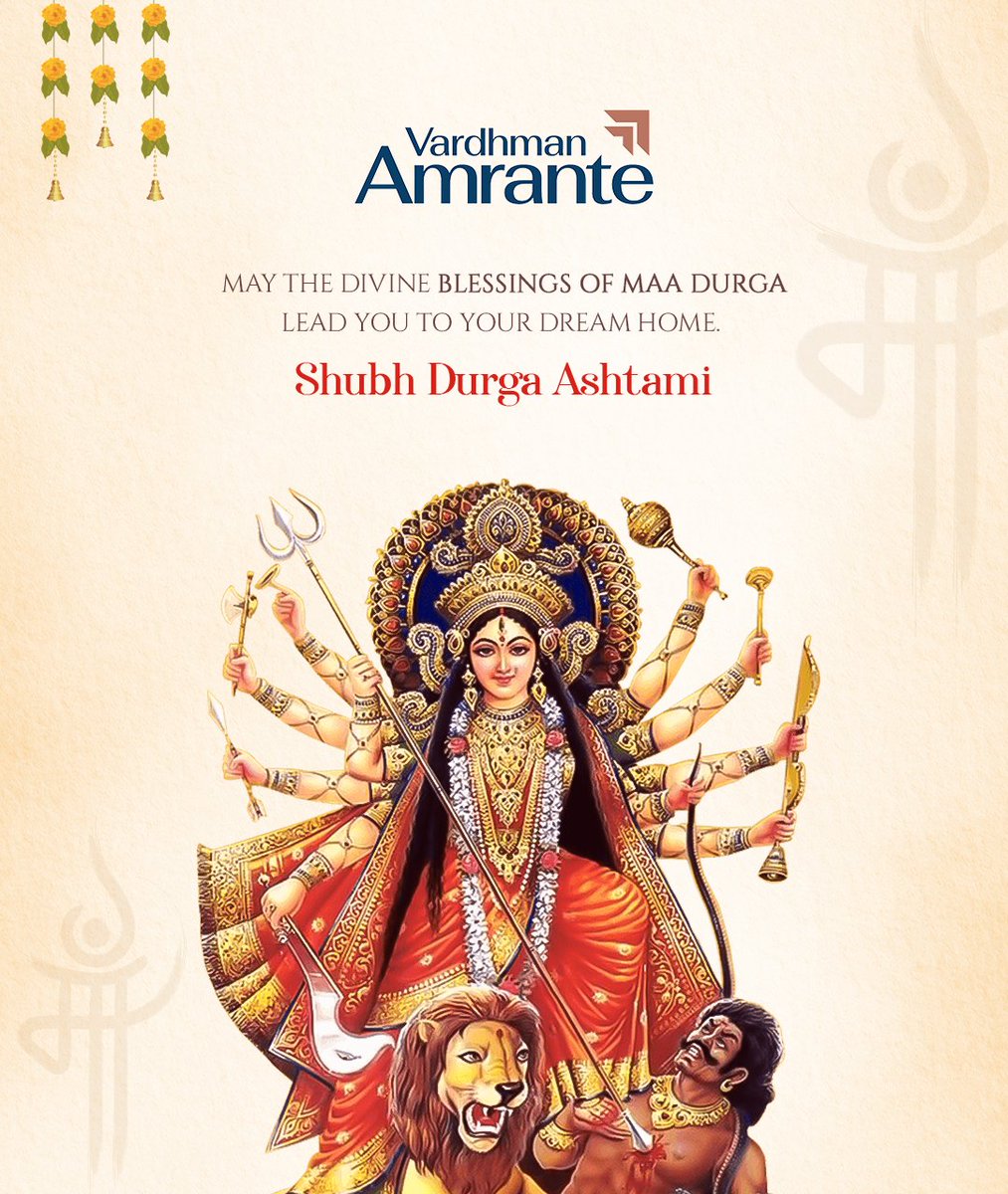 VardhmanAmrante's tweet photo. May the divine blessings of Maa Durga guide you to your dream abode, where love and happiness reside. Happy Durga Ashtami

#VardhmanAmrante #DurgaAshtami #Navratri #GoddessDurga #FestivalOfDurgaAshtami #DivineCelebration #SpiritualJourney #MahaAshtami #FestiveVibes https://t.co/ipJRYIAE9z