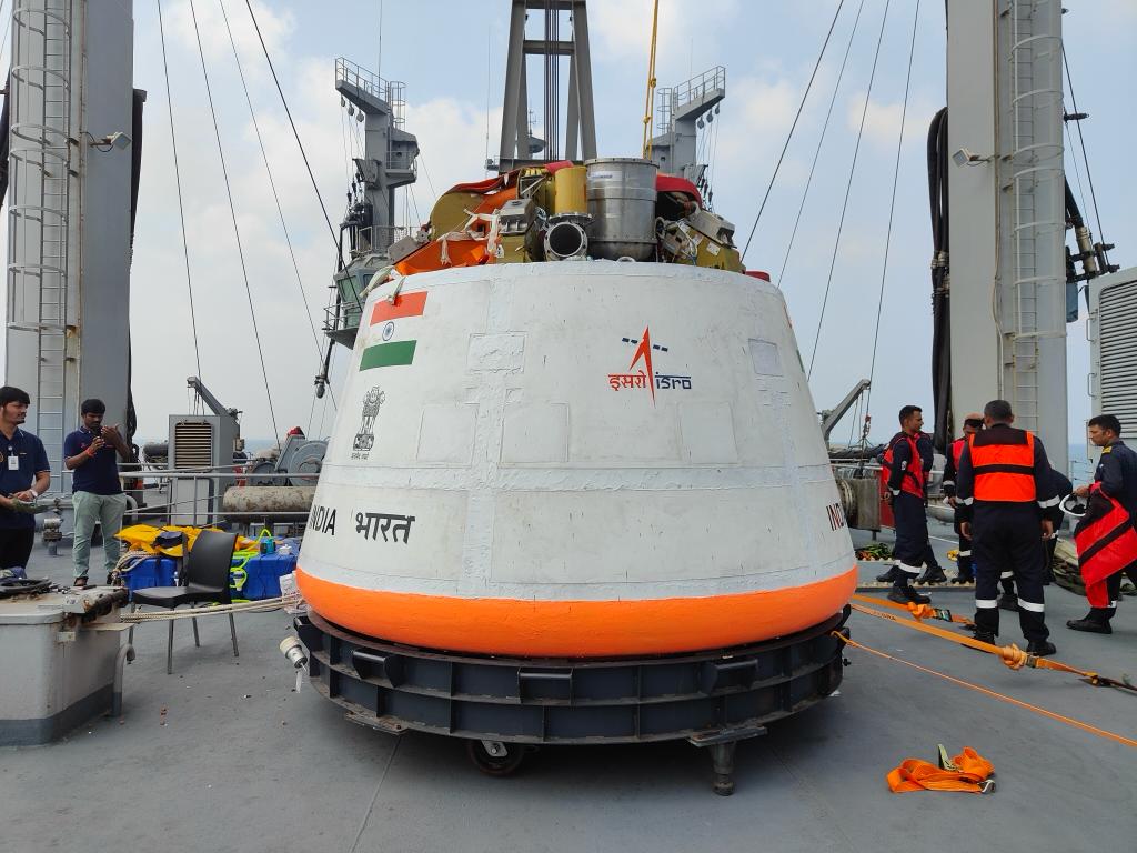 The Crew Module 
in the safe hands of 
<a href="/indiannavy/">SpokespersonNavy</a> 

#Gaganyaan