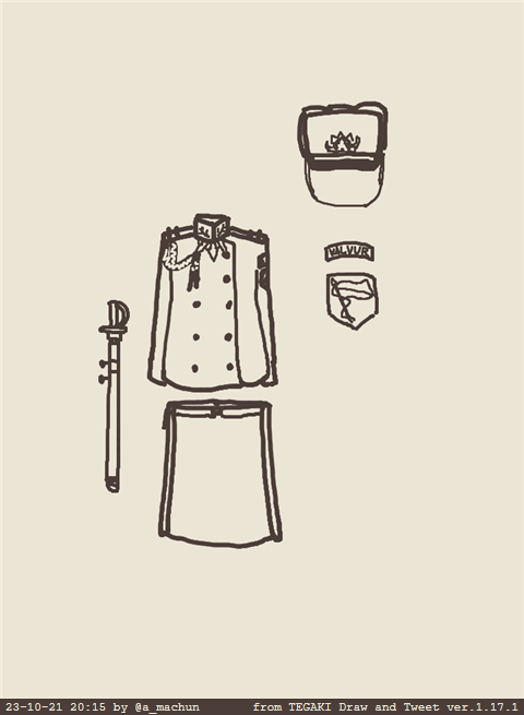 カリャンスク共和国親衛称号保安衛兵連隊の制服をぼんやり考える #tegaki_dt 