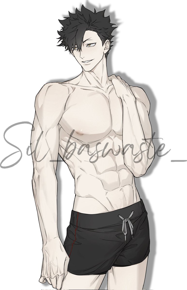 #ハイキュー #UshijimaWakatoshi #SakusaKiyoomi #SunaRintaro #KurooTetsuroou 温感卡的图搞完了，一些排球r18好男人