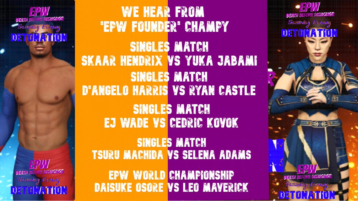 EPW_2K's tweet photo. EPW's final Detonation before EPW Dead On Arrival is today!

- Witnessed the first match in the International Invational

- EPW World Championship Defense

Tune into EPW LIVE today at 5:00 PM ET 
https://t.co/cEr3UpO8FR https://t.co/igkBUWdLsJ