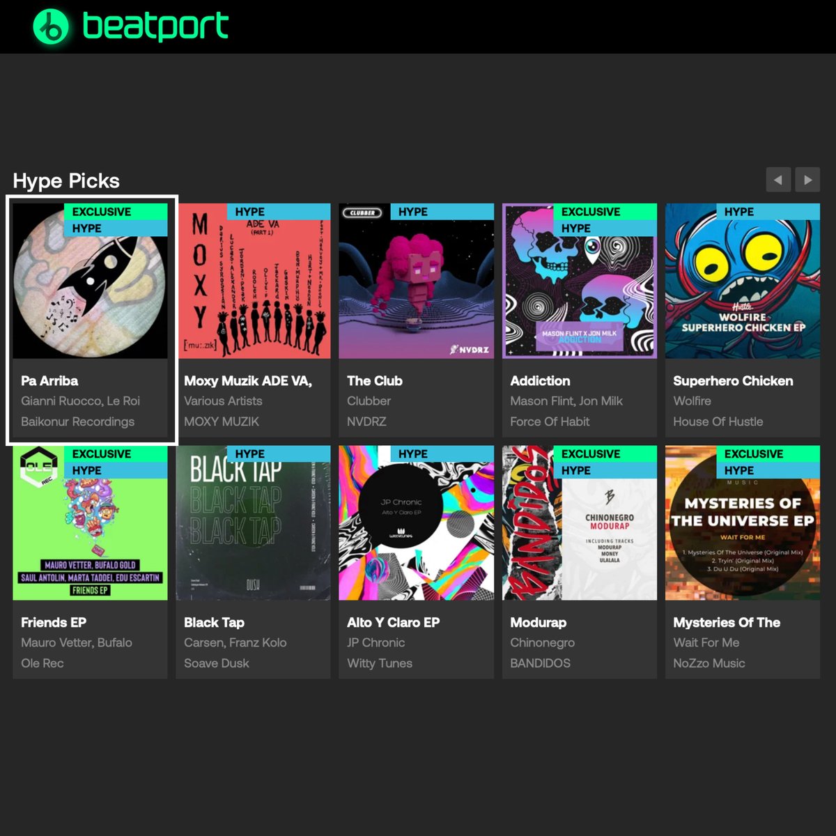 BaikonurRec's tweet photo. 💣🎉 Thanks to the  curation crew for picking our new release 'Pa Arriba' by Gianni Ruocco and Le Roi Carmona 👏

Download / Stream your copy here 👉 https://t.co/AmGG68kuPJ

#techhouse #housemusic #beatport #beatportfeatured #beatporthype #spotify #lwstorefeature https://t.co/ZoQvG5puDI