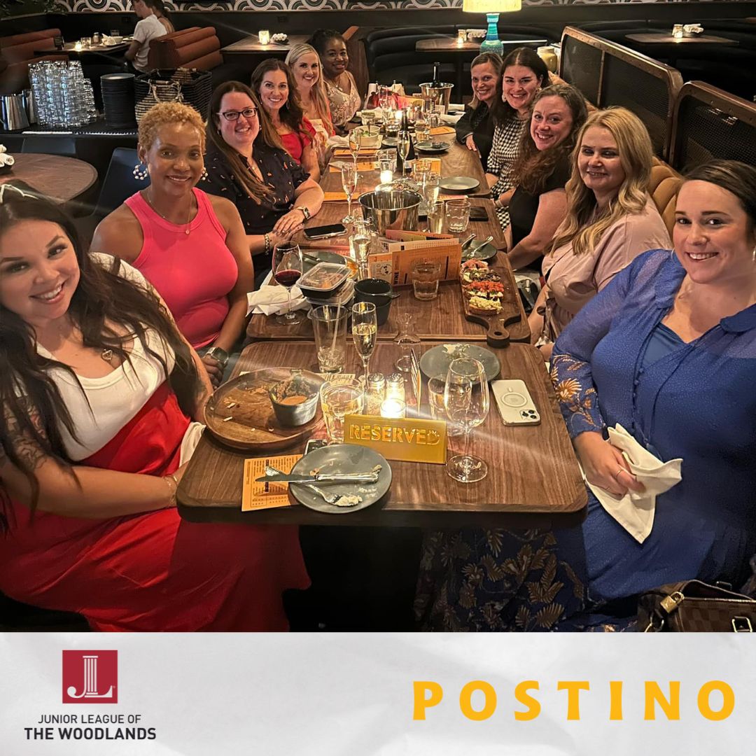 JLTheWoodlands's tweet photo. Thank you, Postino Woodlands, for hosting JLTW for Dine Out + Do Good last month to kick off our league year! We are so grateful to have you as a League sponsor this year! 

#JuniorLeague #DineOutDoGood #JLTW #JLTheWoodlands https://t.co/emIT4kA7Cu