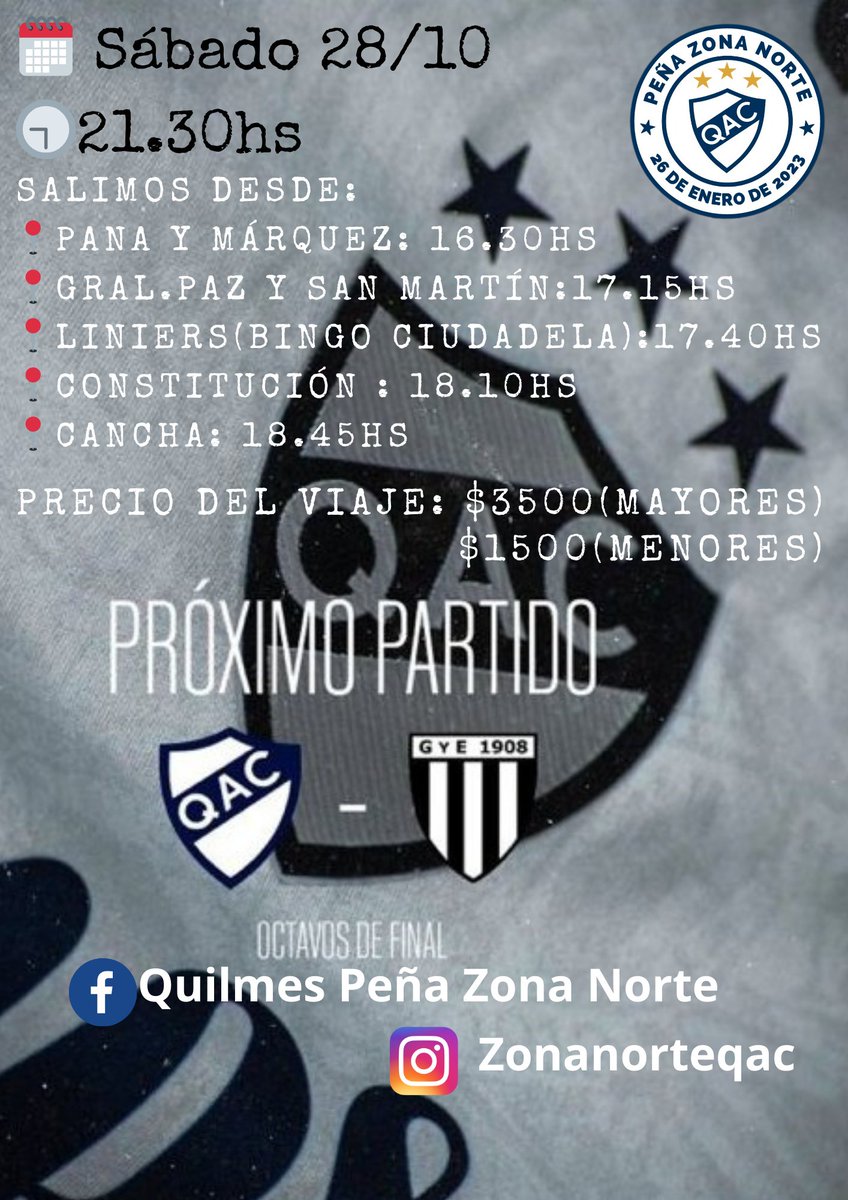 Nos vamos en escolar a ver a Quilmes..!! 
Escribinos ..!!! Aguante Quilmes..! 🇫🇮🇫🇮