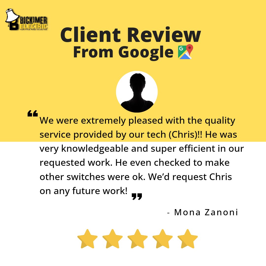 BickimerE's tweet image. Exceptional service from our tech, Chris, at Bickimer Electric! With in-depth knowledge and efficiency, he went above and beyond. Chris is our go-to for any future work! ⚡👨‍🔧 #BickimerElectric #ElectricalExpert #TopQualityService
