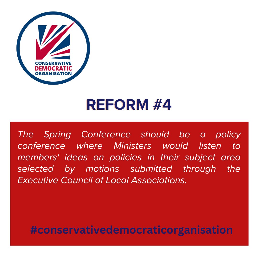 Spring conference is an ideal opportunity for Ministers to listen to party members' ideas and policy suggestions. This is a reform which we think is vital to strengthen the commitment and understanding between members and their elected representatives.