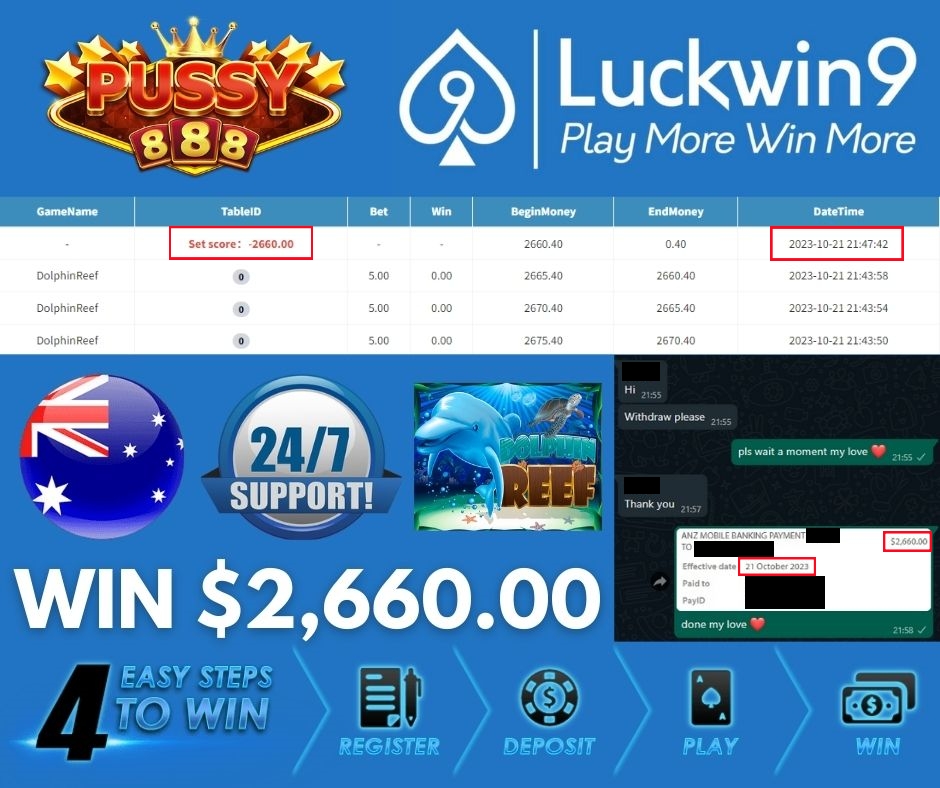 LuckWin9Aus's tweet photo. Luckwin9 🍀🇦🇺

Hooray‼️‼️Our Lucky Member Get Withdrawal👏🏻👏🏻

🎰 Platform : Pussy888
🎮 Game : Dolphin Reef
💰 Winnings : $2,660.00

➡️Come on join Luckwin9 You will be the next Lucky Star !!🏆
📲WhatsApp : https://t.co/5xPclKs63Z https://t.co/haCI7q61j5
