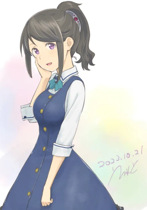 晴花さん誕生日なのでアマ女制服着せた #朧月のレゴリス #アリスギア