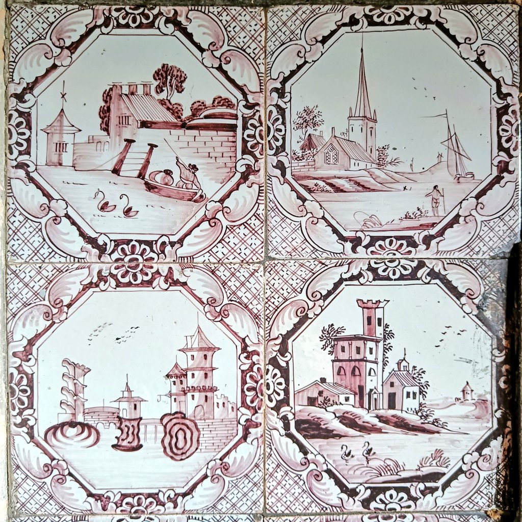 Today, in #DetailsOfAstonHall, we share these mid-18th-century English delftware tiles from the fireplace in the Red Chamber.