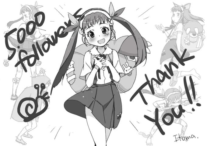 フォロワー様5000人↑!!
みなさんのおかげで今があります!ありがとうございます真宵
 #物語シリーズ #イラスト #illustration 