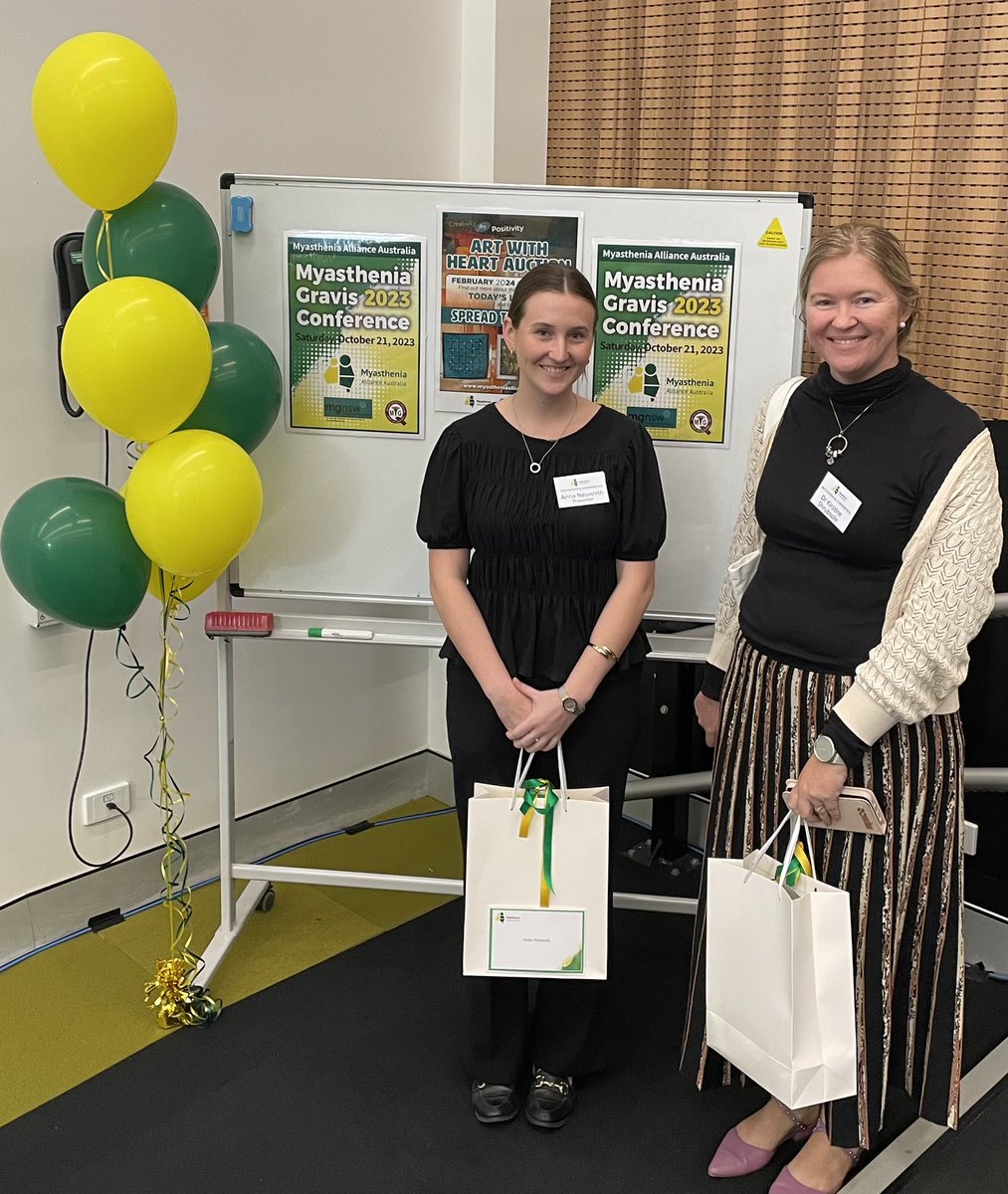 It was a privilege to present our research findings to the #myastheniagravis community at the MG consumer conference in Sydney. My lovely (ex) student Anna presented too and we flew the flag for #alliedhealth and #multidisciplinary care for MG