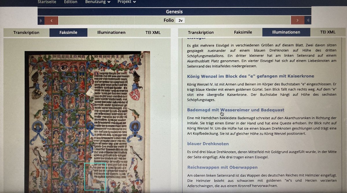 Seit gestern ist auf edition.onb.ac.at/wenzelsbibel die erste Tranche der Bildkommentare mit Verknüpfung zum Faksimile online! Thx to @julia_hin und <a href="/o_sapov/">Oleksii Sapov-Erlinger</a>! #DigitalHumanities #medievaltwitter #Wenzelsbibel #digital #edition #MedievalStudies