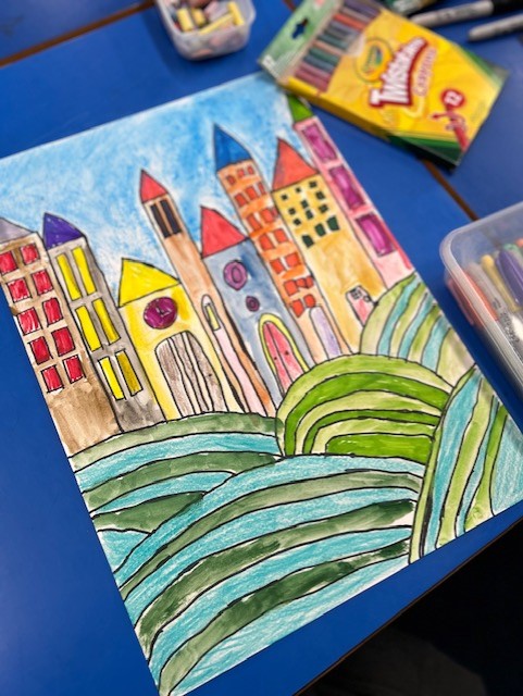 The children have enjoyed MissCreates Art Club this half term. They have worked with a variety of art materials to produce these colourful cityscape pictures. Amazing! 
<a href="/CreateMiss/">misscreate</a>