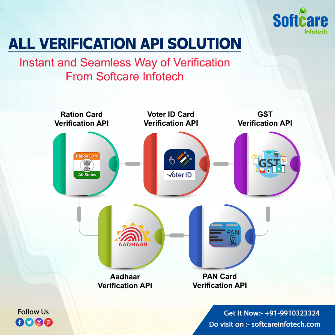 softcareinfotec's tweet image. Now Get Fast, Secure Easy Verification Service Through Softcare Infotech and Earn Highest Commission.
Free Demo Call -+91-9910323324
Visit Here:- softcareinfotech.com
#verification #verificationapi #dlverification #voteridverification #pancardverification