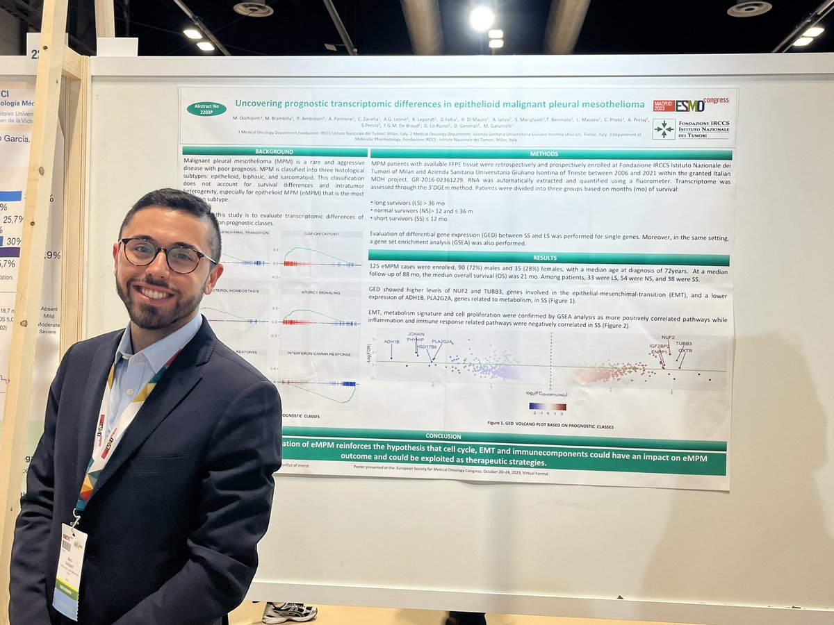 Transcriptomic analysis to better predict prognosis of epithelioid malignant #pleuralmesothelioma Well done @MOcchipintiMD @IstTumori