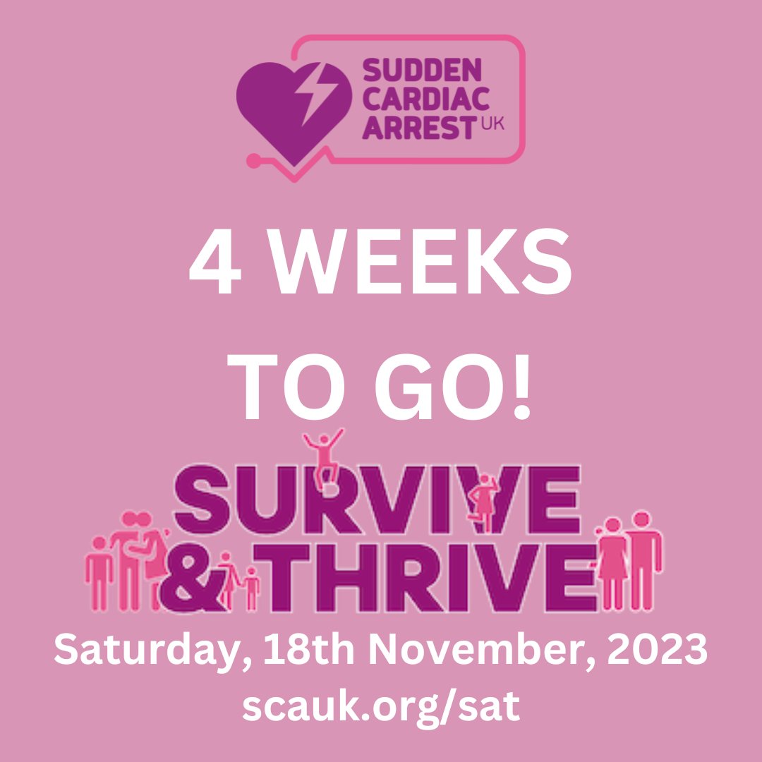 4 weeks until the 'Survive & Thrive' Conference. It's sure to be an amazing day, an opportunity to hear from SCA experts and a great chance to meet others who 'get it'! Don't miss out. Get your tickets now! scauk.org/sat