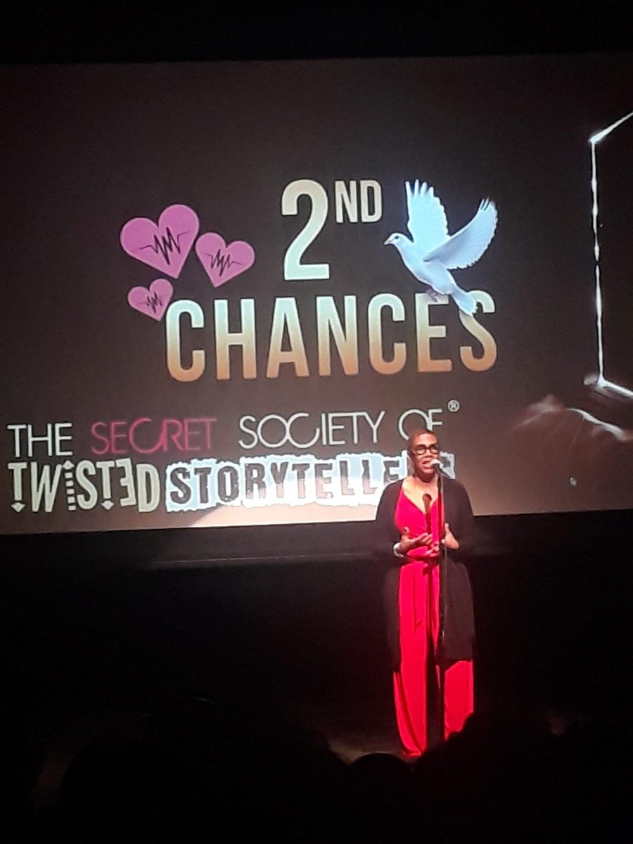 arkimbrough's tweet photo. My wife @RozKimbrough1 went on stage and told HER story! Thank you @satori_10 and @twistedtellers!! #dweeting https://t.co/EYN2q4EJGM