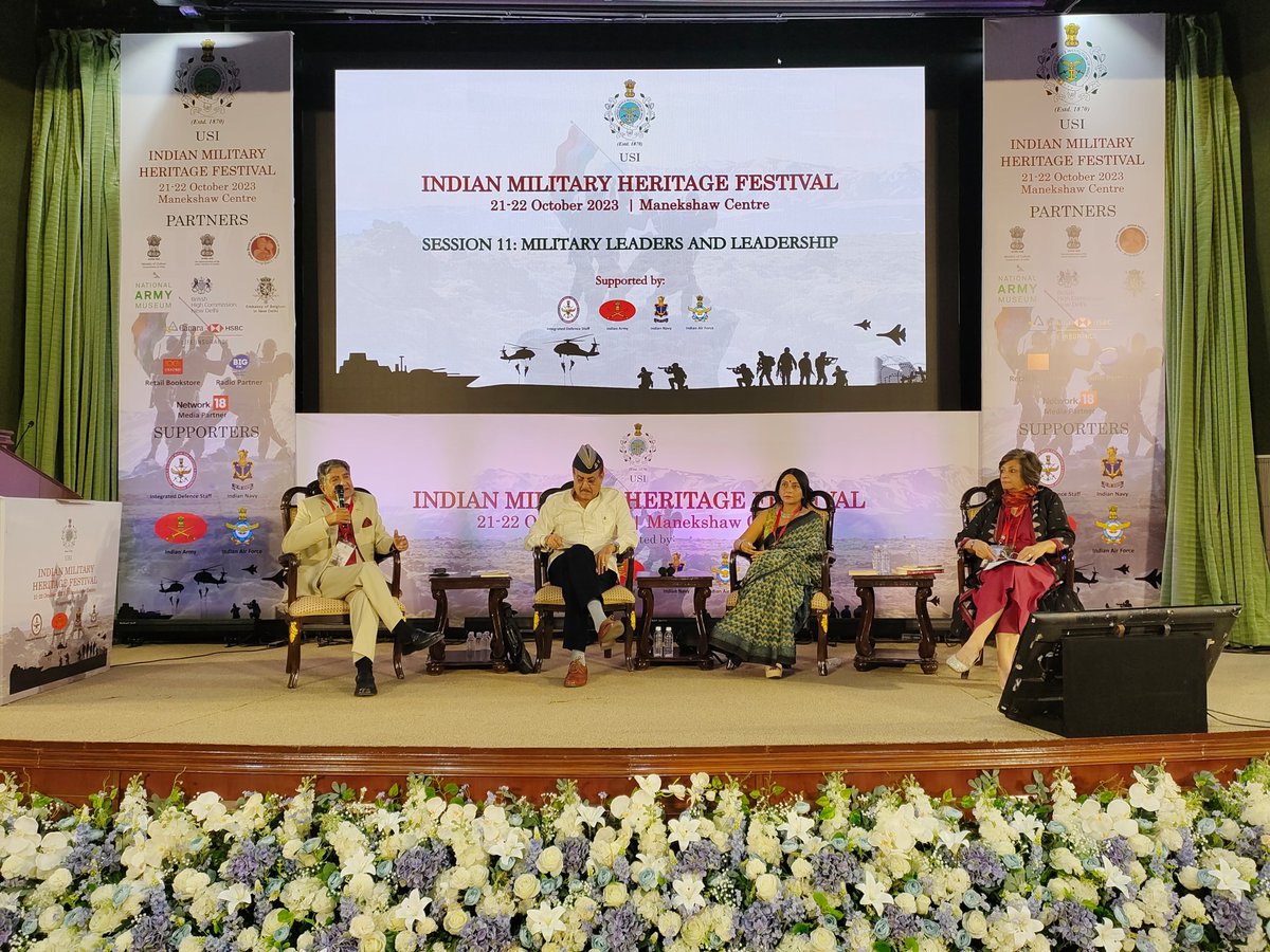 Our panelists, including Lt Gen AK Singh, Rachna Bisht, Lt Col Atul Kochhar, and Preeti Gill, providing unique perspectives on the pivotal role of military leaders in shaping history and inspiring generations.
