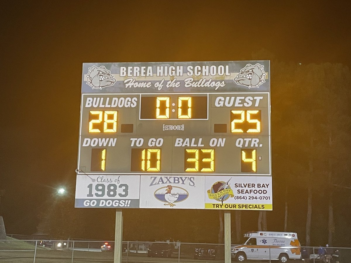 🏈 Berea Football 2️⃣9️⃣6️⃣1️⃣7️⃣ (@bfootball29617) on Twitter photo First 4A region win in school history last night!! 74yd drive to take lead with 1:20 left & sealed it with an INT! Huge step for the program!
<a href="/bereadogs29617/">Berea High School Athletics</a> First 4A region win in school history last night!! 74yd drive to take lead with 1:20 left & sealed it with an INT! Huge step for the program!
<a href="/bereadogs29617/">Berea High School Athletics</a>