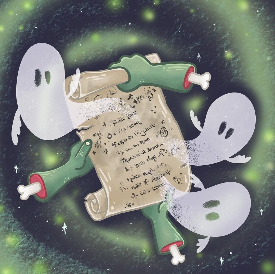 Spooky doodle from an inktober prompt for spirits &amp; spells