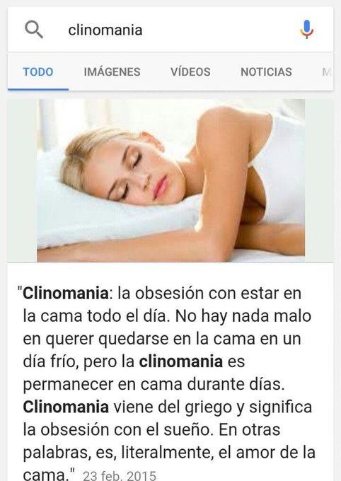 tengo clinomania