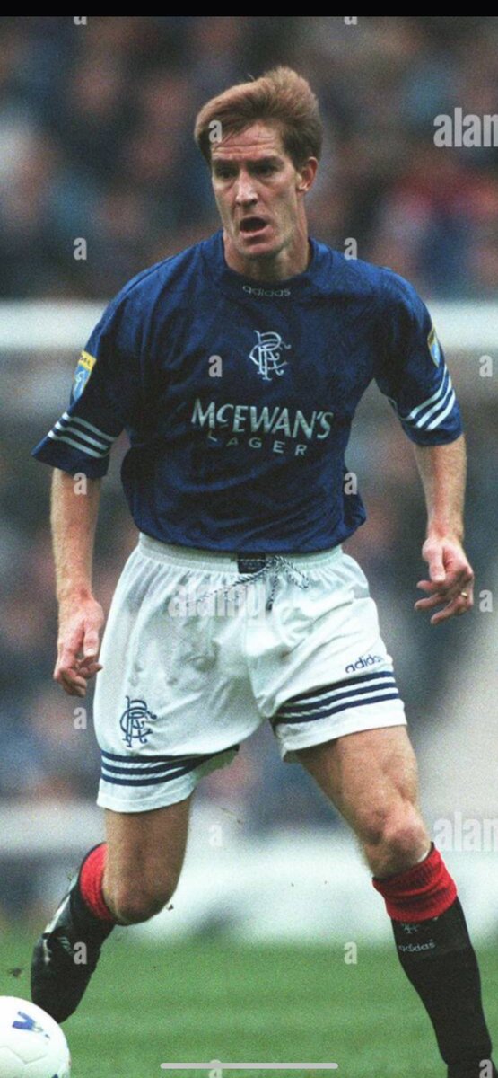 MatchwornStrip's tweet image. A shirt almost as classy as the man himself. Match worn Richard Gough shirt from the 95-96 season picked up the week from top Rangers collector @rangers_shirts_