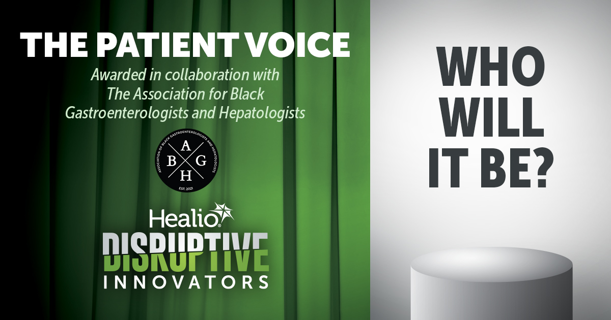 The Healio Patient Voice nominees are: @ibdesis @DCPatient, @GlobalLiver @JohannahRuddy, @TuesdayNightIBS @Colon_Survivor, @BlueHats4colons @AaronBlocker_ @CeliacBeast