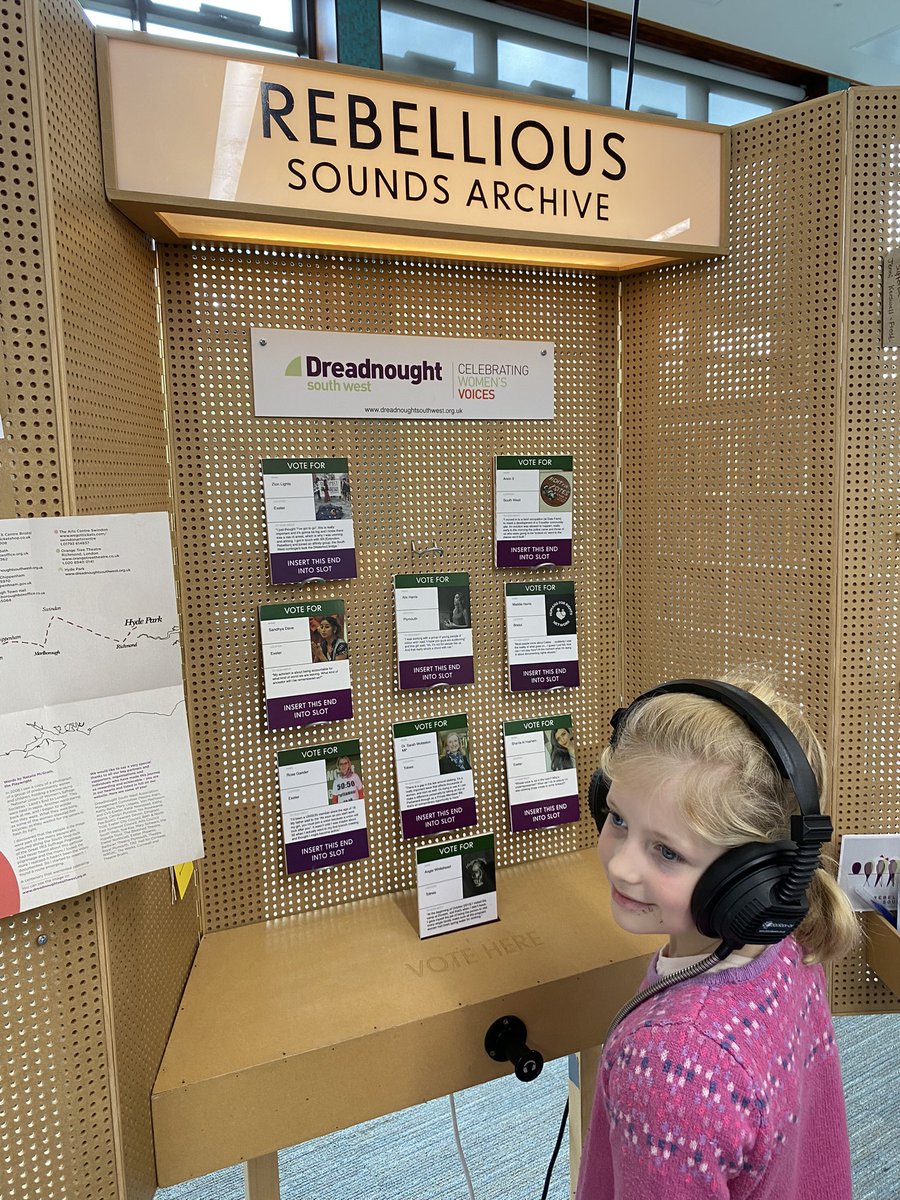 Alice_Writer's tweet photo. So many fascinating stories of women’s activism at the @DreadnoughtSW installation @ExeterLibrary #womensactivism #feminism #womensvoices https://t.co/nT0XjpSw1F