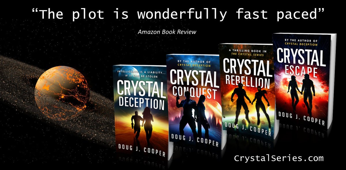 crystalseries's tweet photo. “Put me down,” Cheryl said in a tone that balanced command and ire.
The Crystal Series – classic sci-fi thrills
Start with first book CRYSTAL DECEPTION
Series info: https://t.co/fBUJyfeSmb
Buy link: https://t.co/UPQnnh8taL 
#asmsg #ian1 https://t.co/TKY8UXbSxm