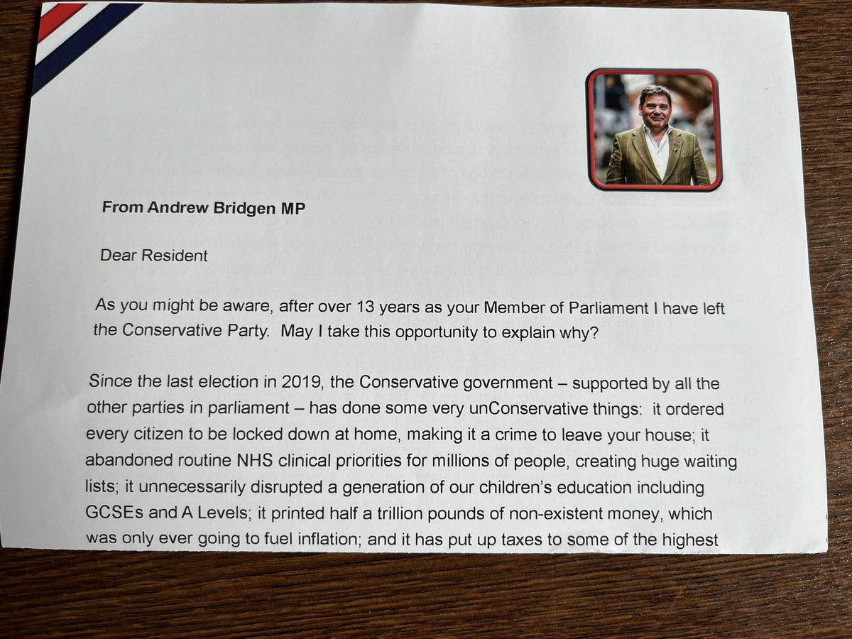 Keane_Eye's tweet photo. Just received some propaganda from @ABridgen. You have left the @Conservatives? No, you were thrown out! Don’t be so disingenuous. #misinformation #resign #norespect #politicalfailure #politics #runningscared https://t.co/JlHE1M2zds