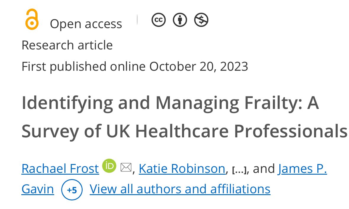 Identifying and managing frailty: a survey of UK Healthcare Professionals journals.sagepub.com/doi/10.1177/07… @rachfrost @HinsliffK @PAzevedoGaiolla