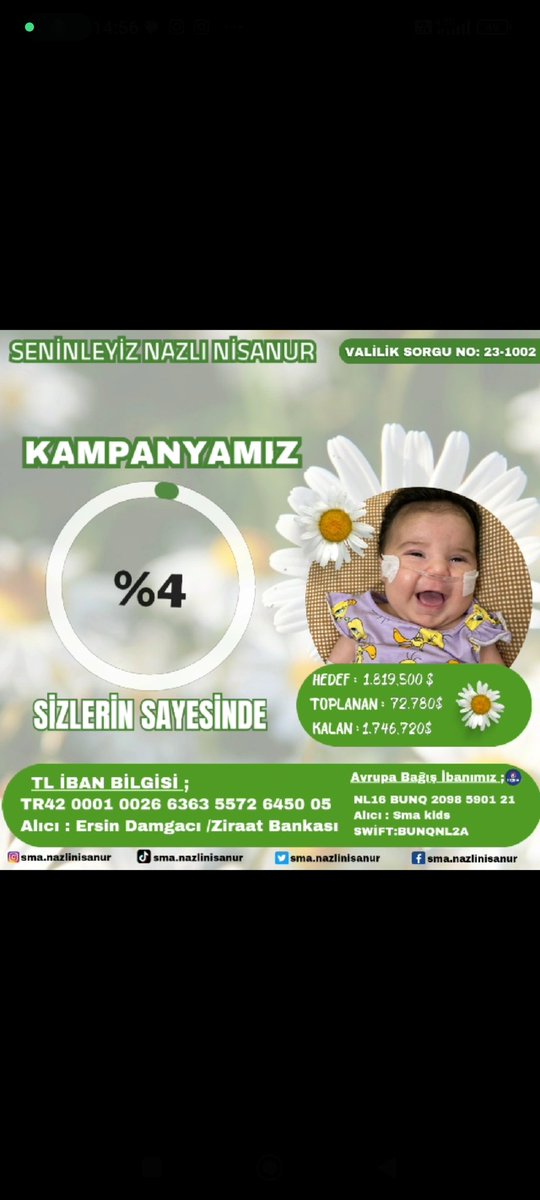 VALİLİK İZİNLİ KAMPANYA✅
SORGU NO: 23-1002

📌TL İBANI
TR42 0001 0026 6363 5572 6450 05 ALICI:ERSİN DAMGACI
Değerli büyüklerim <a href="/UlviYonter/">Dr.İzzet Ulvi YÖNTER</a> <a href="/bakiersoymhp/">BAKİ ERSOY</a> <a href="/Kerim_Mudur/">Kerim Müdür</a> <a href="/alitilkici38/">Ali Tilkici 🇹🇷</a> #UzmanÇavuş
Sizlerin desteğinizi hiç bir zaman unutmayacağım. Allah razı olsun. SAYENİZDE%4 OLDUK