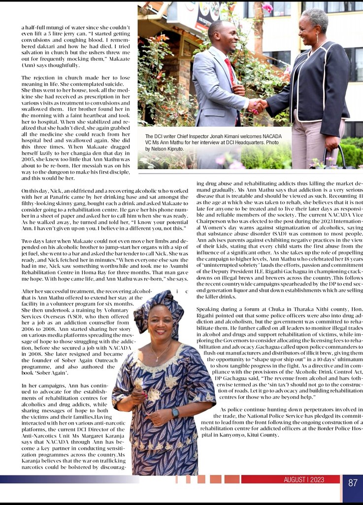 NEVER TOO LATE TO TAKE A TURN: Rehabilitation works.

At the age of 10, she took her first puff of cigar. It was from her dad. That became the genesis of a three-decade struggle with smoking and alcoholism, a near-fatal life journey that saw a once celebrated Miss Kenya runner-up