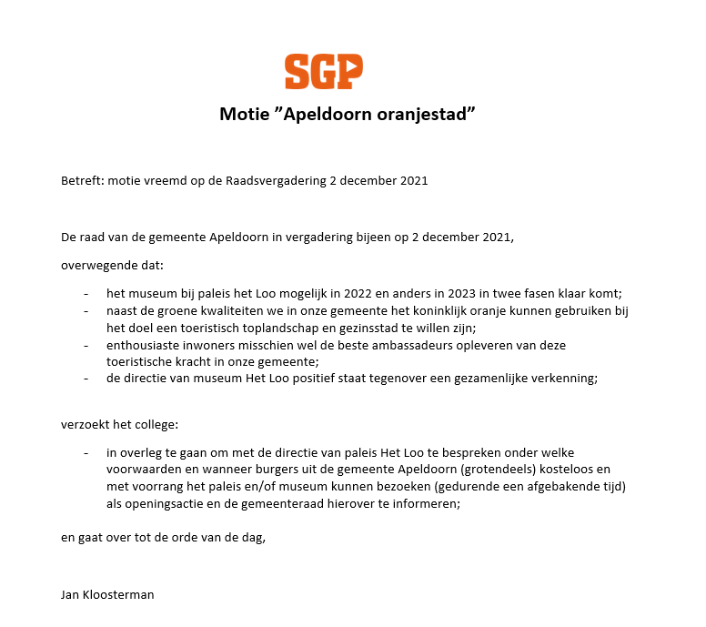 Apeldoorn is een oranjestad. Oranje is natuurlijk ook onze favoriete kleur! 🧡Met dank aan een motie van de SGP zijn er voor inwoners van
<a href="/gem_apeldoorn/">Gemeente Apeldoorn</a>
gratis tickets beschikbaar voor
@paleishetloo
om de renovatie van te vieren. Bestel je tickets snel via apeldoorn.nl/actueel/paleis…