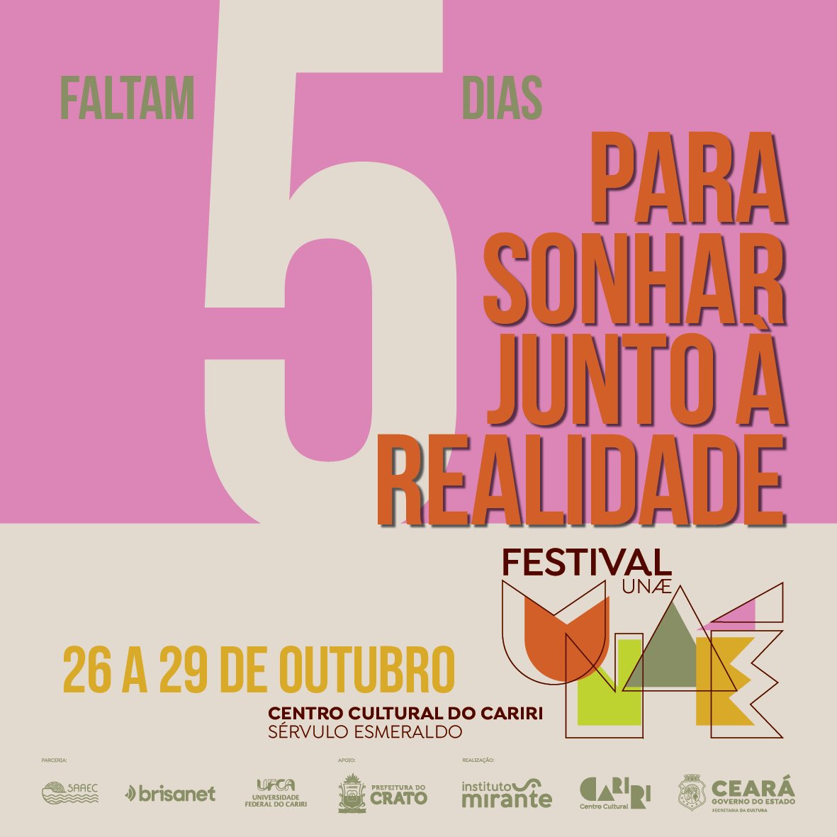 CCCariri's tweet photo. O coração bate mais forte a cada dia que passa ♥️ 5 dias até o Festival Unaé! 

TÁ CHEGANDO! Preparados?! 

#FestivalUnaé https://t.co/dSvUir5HoY