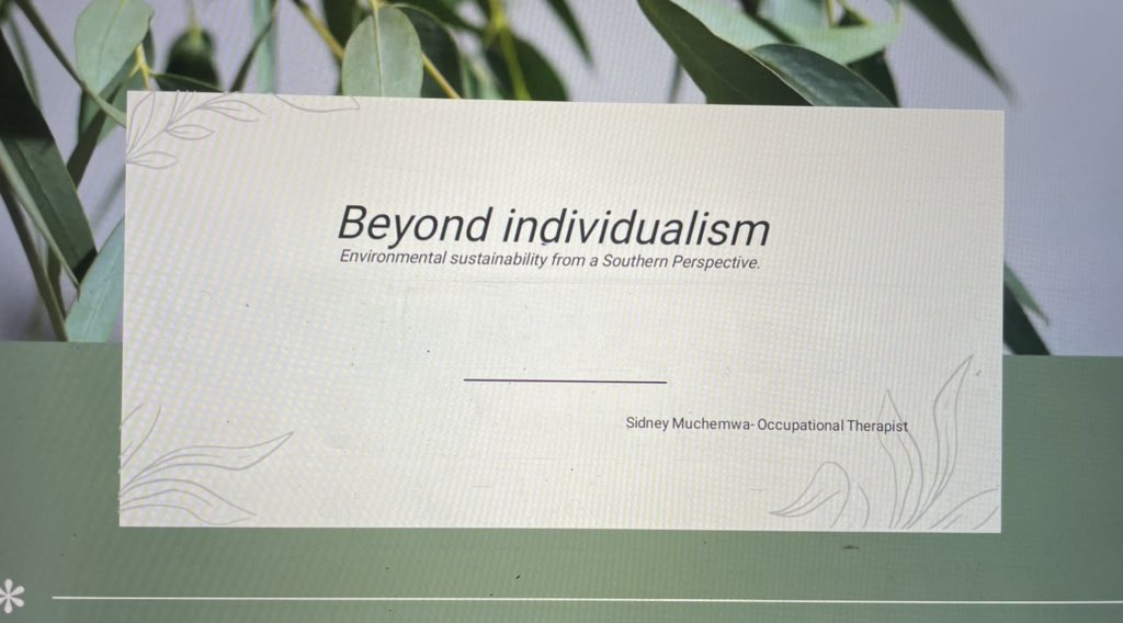 Second half of OTFrontiers AGM in Birmingham beginning with a presentation on #environmentalsustainability in Zimbabwe 🇿🇼! 
#sustainablehealthcare 
#greenhealthcare 
@SidaMuchemwa