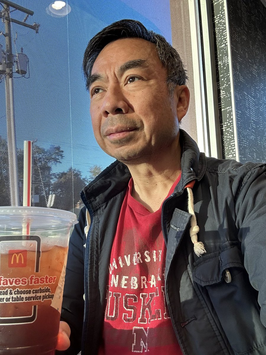CheRussellCAJJ's tweet photo. Up early at McDs and ordered sweet tea. It wasn’t sweet which sent my taste buds and body into shock😂 Share your shocked taste buds story.

I’m sporting my Nebraska Cornhusker gear for today’s game. Have a blessed weekend and GBR🏈🙏😇❤️

PS: GO AIR FORCE, BEAT NAVY!!! https://t.co/SUSUtmsNgy