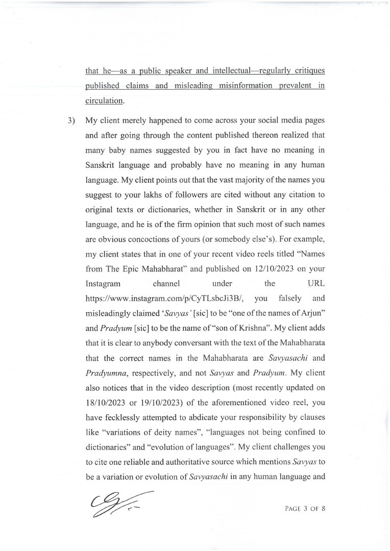 On 14 October, I published a video exposing fake names in a viral Instagram reel.

On 17 October, the firm that published the reel sent me a threatening e-mail notice, demanding that I remove my video.

I decided to fight it legally.

Today, I sent an 8-page legal response.

1/3